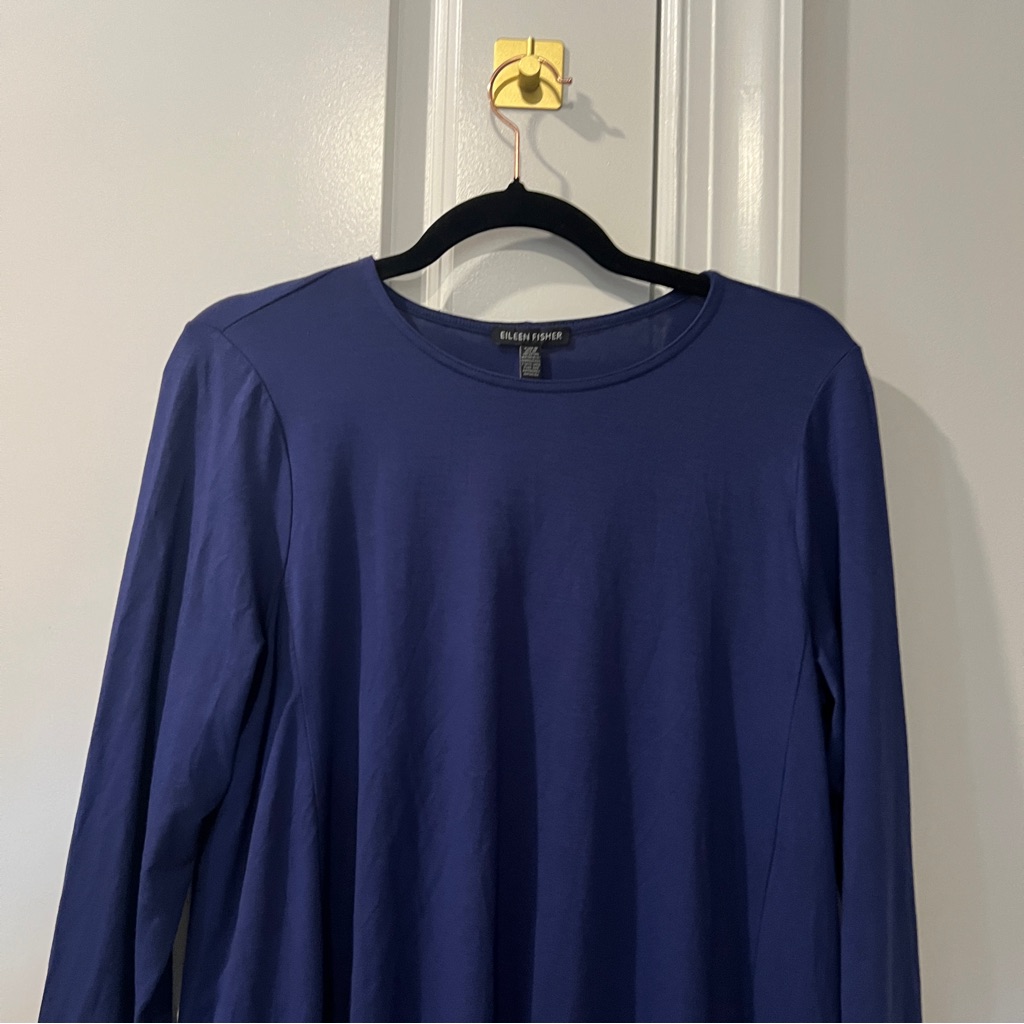 Nwt Eileen Fisher Sapphire Round Neck Tunic Top